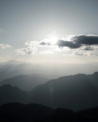 Fototapeta premium Sunlit Mountain Ranges at Dawn