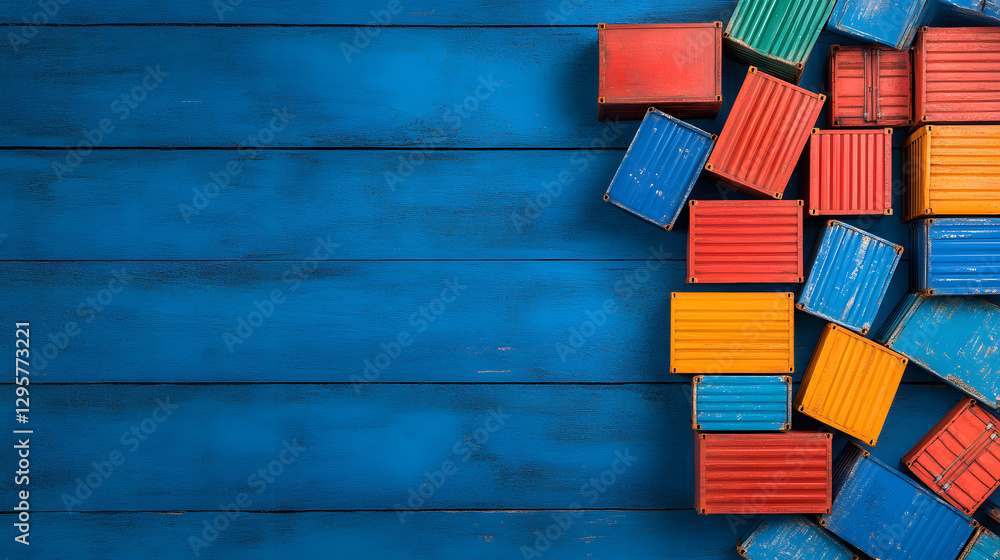 Aufkleber optimizing logistics with colorful shipping containers in an industrial setting