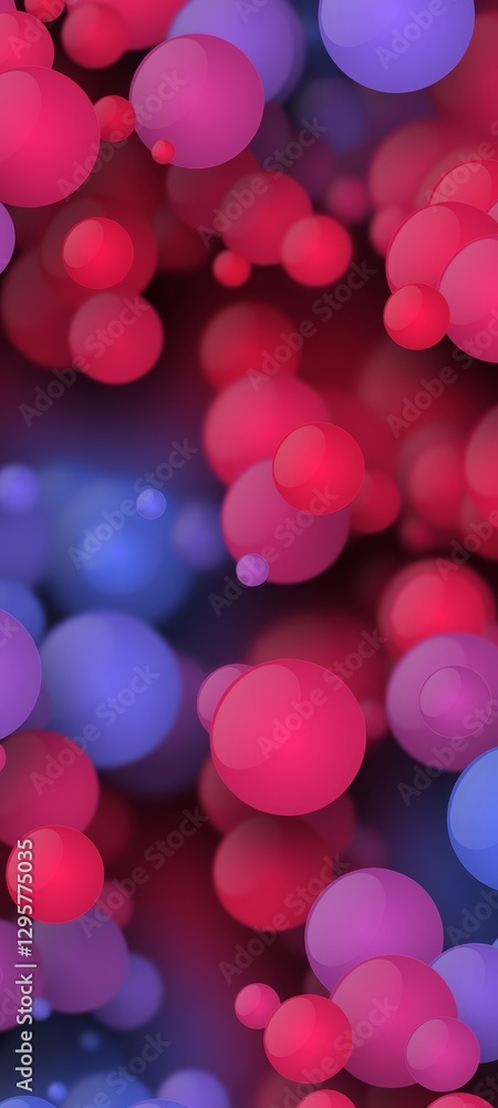 Poster vibrant red and purple spheres create a dynamic and colorful abstract pattern