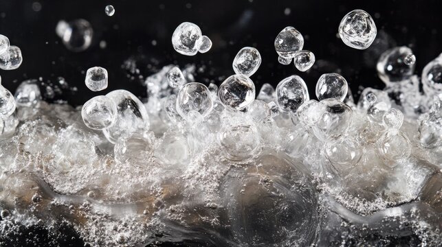 Abstract Representation of Sodium PCA Molecules in Water Bubbles