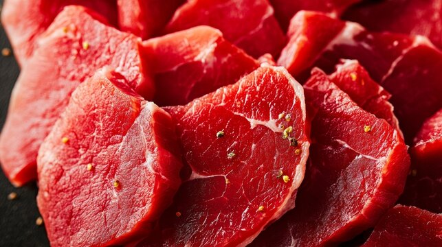 Freshly Cut Red Meat Slices Ideal for Healthy Meal Preparation