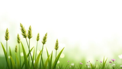 Fototapeta premium Gentle rustling ornamental grass tufts on white, soothing, isolated