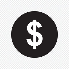 cash doller icon vector. Doller coin icon. Black Doller icon vector.