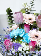 
A bouquet of various flowers.
