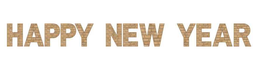 Happy New Year text on white background