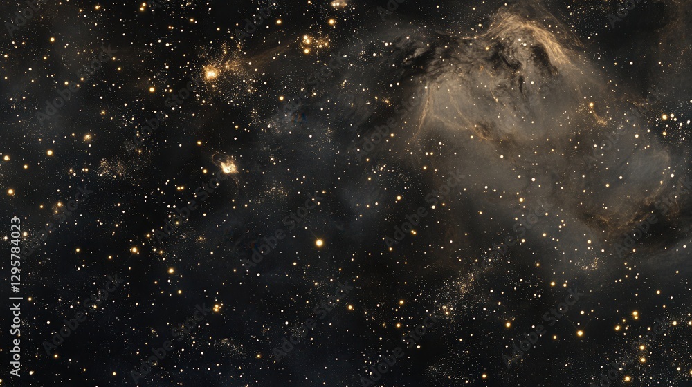 Poster stunning astronomical view of deep space filled with twinkling stars and cosmic dust in a vast unive