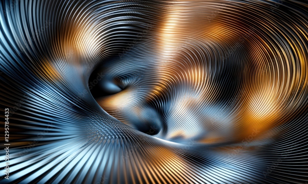 Poster abstract metallic swirl, dynamic lines, futuristic background, design element
