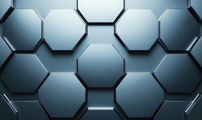 Fototapeta premium Abstract metallic octagon pattern background for tech design
