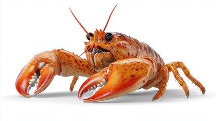 Realistic Lobster Illustration on White Background