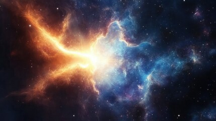 Obraz premium Stunning Cosmic Explosion in Deep Space with Colorful Nebulae