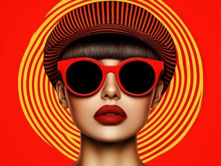A high-fashion illustration of a powerful businesswoman, sleek and stylish, boss energy radiating © Thanadol