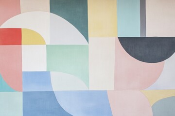 Abstract Geometric Pastel Artwork with Modern Shapes and Soft Colors