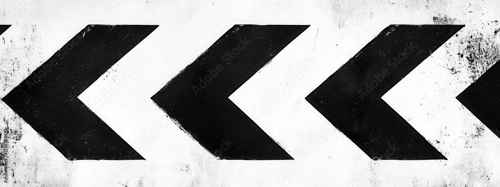 Aufkleber black and white grunge chevron pattern with distressed texture on a white background for creative de