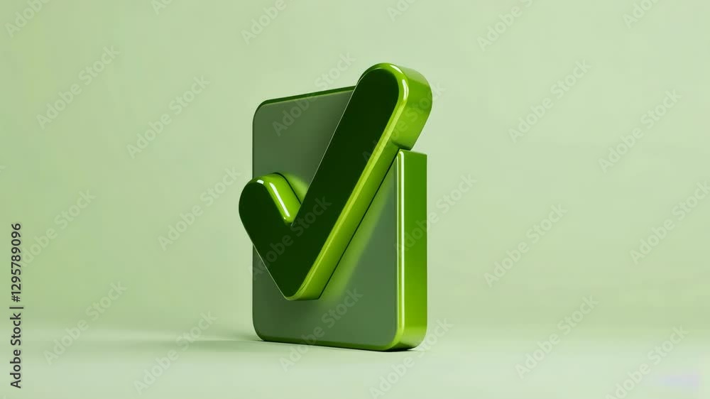Poster shiny green abstract sculpture with unique minimalist design modern aesthetic of smooth surfaces and