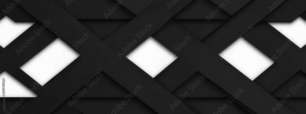Aufkleber black and white geometric pattern with lattice design and contrast in a modern aesthetic for use in 