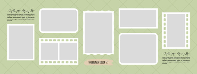 Pictures or photos frame collage layout abstract photo frames and digital photo wall template