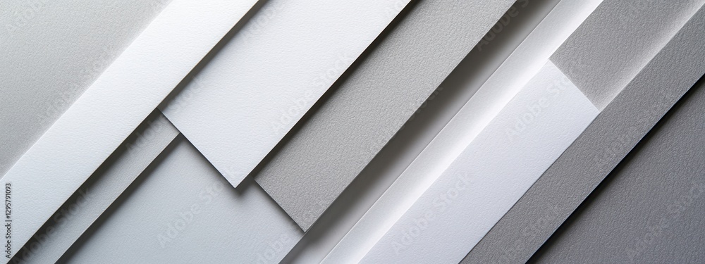 Aufkleber abstract composition of white and gray textures featuring overlapping paper layers in a minimalist s