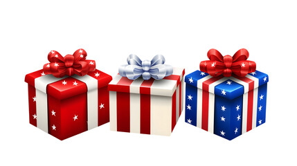 Patriotic Gift Boxes American Flag Theme Festive Celebration Independence Day Presents Holiday Decorations Fourth of July Gifts