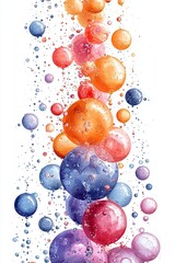A bunch of colorful bubbles floating in the air