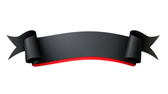 Elegant Black and Red Ribbon Banner for Website Design Premium Vector Graphic and Social Media Marketing
