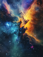 Naklejka premium Space galaxy background with nebula clouds - ai generative