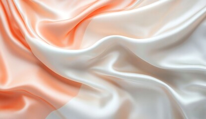Obraz premium Peach and Cream Satin Fabric Drape