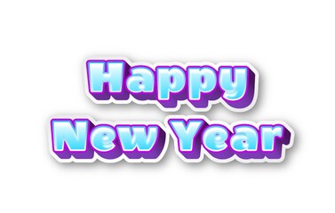 Happy New Year text on white background