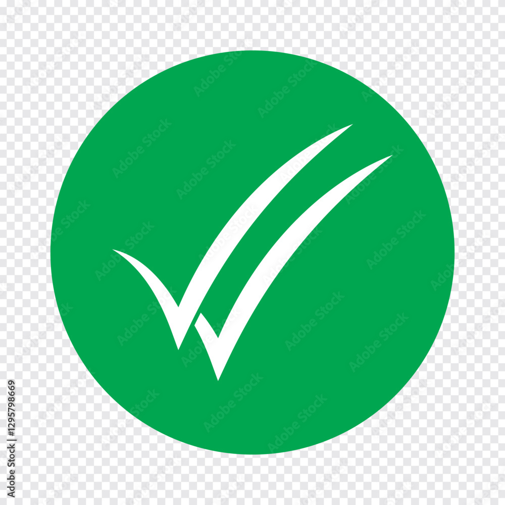 Poster check mark icon. double checkmark vector set. twin tick isolated on white background. delivered mess