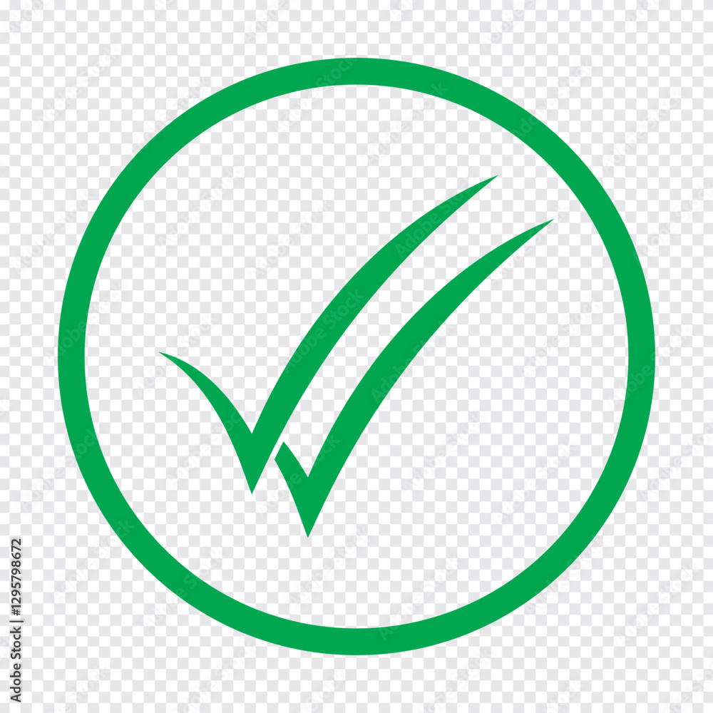 Poster check mark icon. double checkmark vector set. twin tick isolated on white background. delivered mess