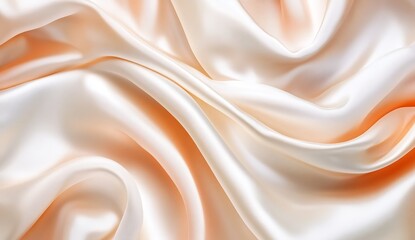 Fototapeta premium Cream silk fabric draped and flowing