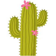 Naklejka premium Hand drawn cactus cartoon illustration 
