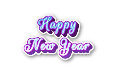 Happy New Year text on white background