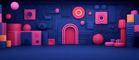 Vibrant Geometric Interior Scene