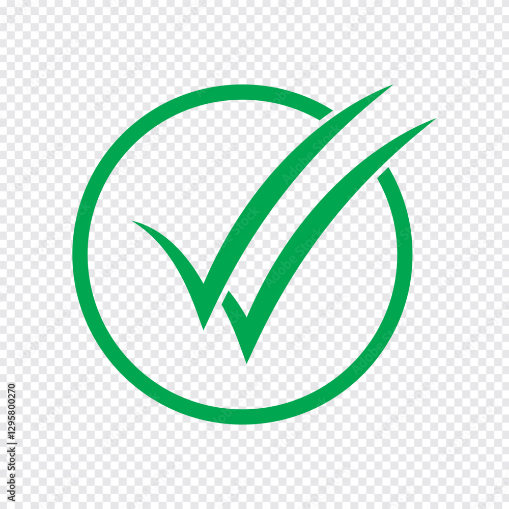 Poster check mark icon. double checkmark vector set. twin tick isolated on white background. delivered mess
