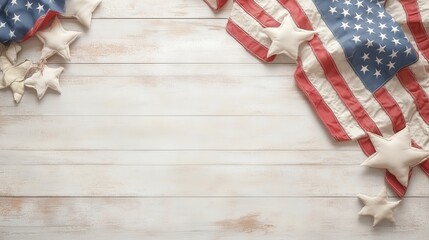 Obraz premium Soft American flag background with copy space.
