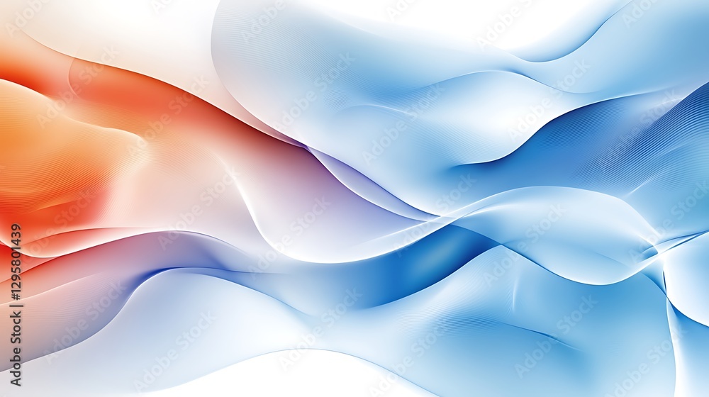 Poster abstract flowing shapes of color blending and mixing throughout the space