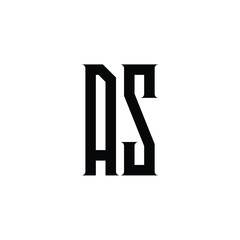 AS monogram logo design letter text name symbol monochrome logotype alphabet character simple logo