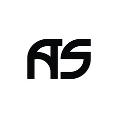 AS monogram logo design letter text name symbol monochrome logotype alphabet character simple logo