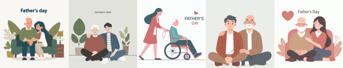 Fototapeta premium Father's Day Set Picture 