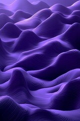 Obraz premium A 3D rendering of a purple landscape with wavy lines