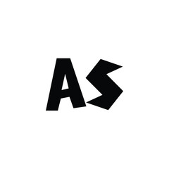 AS monogram logo design letter text name symbol monochrome logotype alphabet character simple logo