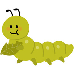 Hand drawn caterpillar cartoon illustration 