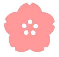 ピンク かわいい シンプル 和風 花 ベクターイラスト