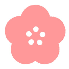 ピンク かわいい シンプル 和風 花 ベクターイラスト