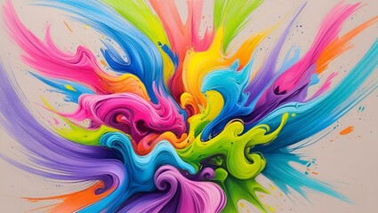 Obraz premium Colorful Abstract Swirls with Floral and Psychedelic Design