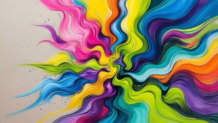 Fototapeta premium Bright rainbow colors swirl in a seamless abstract pattern