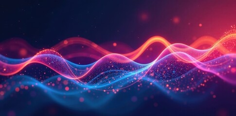 Abstract wave design, digital data flow visualization, digital, flow, technology concept