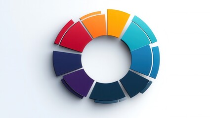Fototapeta premium Colorful Circular Chart Visualization Representing Data Segmentation and Distribution Analysis for Informational Presentations and Reports
