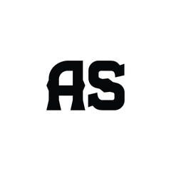 AS monogram logo design letter text name symbol monochrome logotype alphabet character simple logo