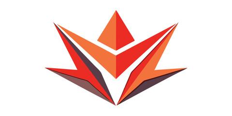 Vector illustration of a minimalist star design featuring sharp angles and contrasting colors, ideal for modern branding or artistic projects